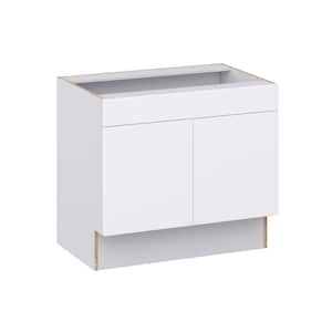 Fairhope Bright White Slab Assembled ADA Sink Base With Removable Front Cabinet (36 in. W x 32.5 in. H x 23.75 in. D)