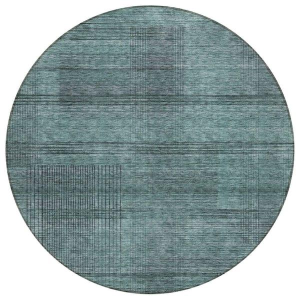 Addison Rugs Chantille Machine Washable Indoor/Outdoor Abstract ACN820 Teal 8 ft. x 8 ft. Area Rug