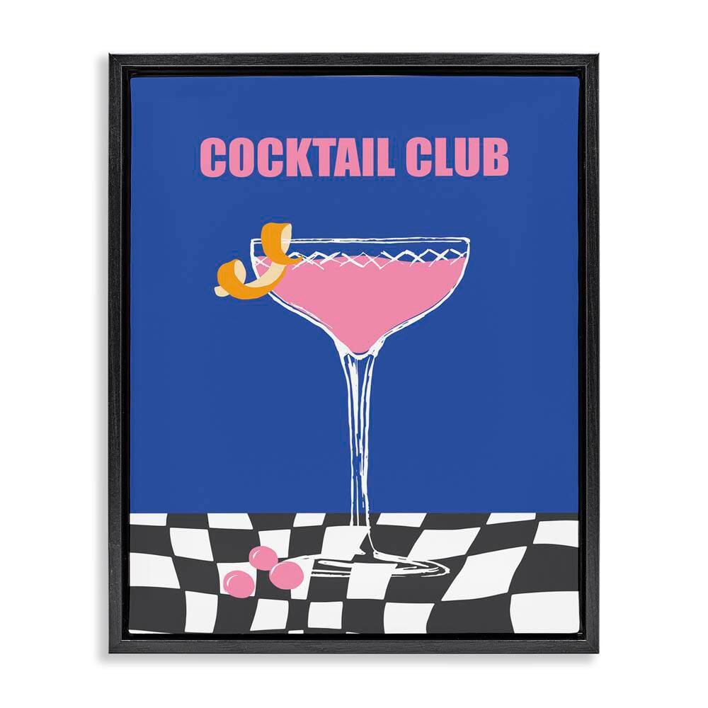 Cocktail Club on Checkered by House of Lulu Black Floater Frame Food Graphic Art Print 31 in. x 25 in. price history on PriceWatchPro