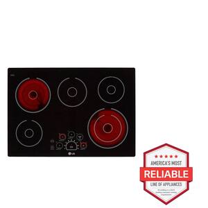 30 in. Radiant Smooth Surface Electric Cooktop in Black with 5 Elements and SmoothTouch Controls