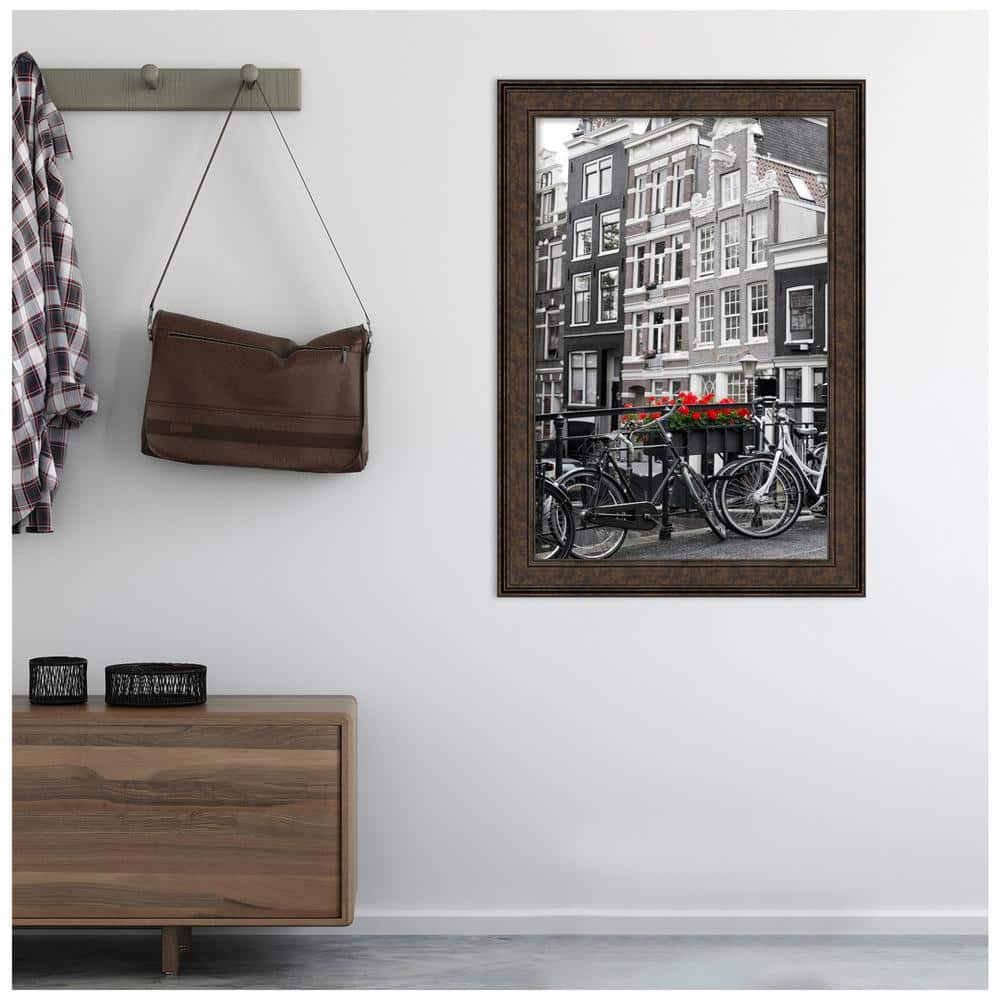 Ridge Bronze 42" x 30" Satin Finish Polystyrene Wall Picture Frame