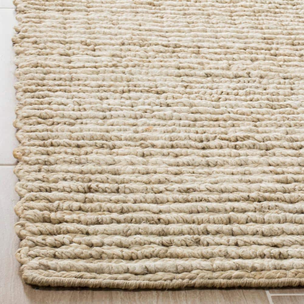 Handwoven Ivory Jute Natural Fiber Rug 2'6" x 12'