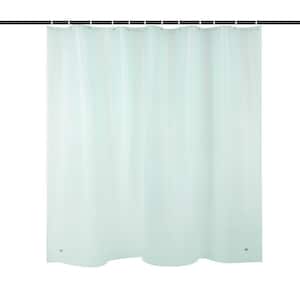Raystar Plaid 70 in. x 72 in. Light Green Shower Curtainp PEVA Waterproof
