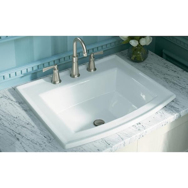 KOHLER Archer 22-3/4 in. Drop-In Vitreous China Bathroom Sink in White with Overflow Drain