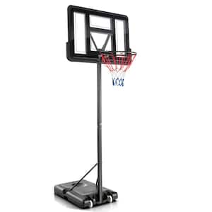 4.25-10FT Portable Adjustable Basketball Hoop System with 44 ft.  ft.  Backboard 2 Nets