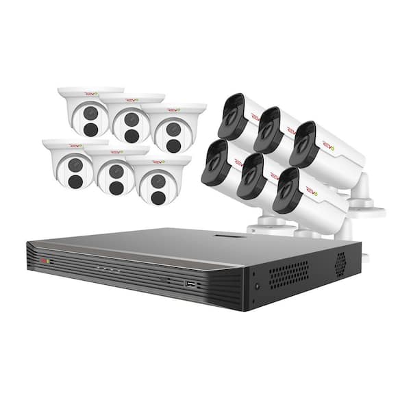 Revo Ultra HD Audio Capable 16-Channel 5MP 4TB NVR Surveillance System with 12 Indoor/Outdoor Cameras