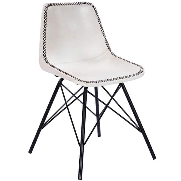 HomeRoots Bernadette White Metal Side Chair