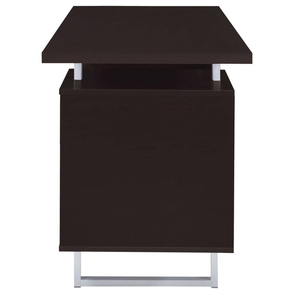Cappuccino Contemporary 60'' Executive Desk with Filing Cabinet