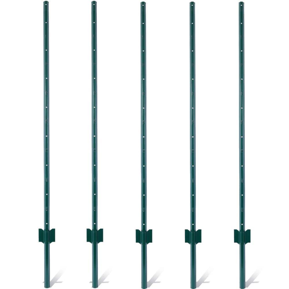 Fence Posts 5 Ft - 5Pack Heavy Duty Metal Fence Post with U-Channel Steel Fence U-Post for Holding Garden Wire Fence price history on PriceWatchPro