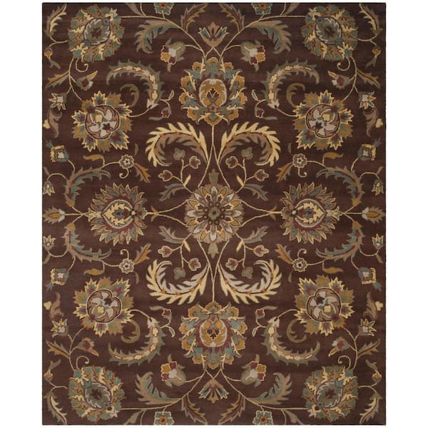 Heritage Brown/Gold 8 ft. x 10 ft. Floral Area Rug