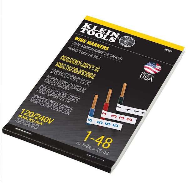 Wire Marker Book 120/240V 3 Phase 1-48