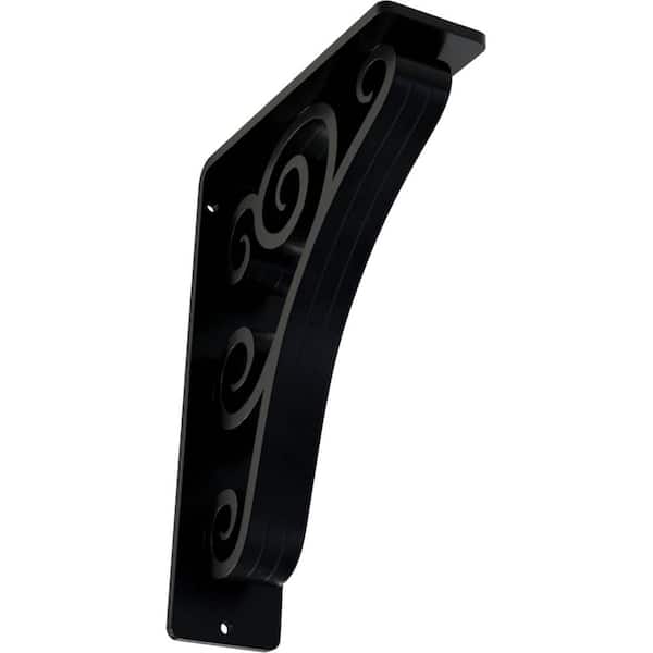 Ekena Millwork 2 in. x 8 in. x 5-1/2 in. Wrought Iron Triple Center Brace Tristan Bracket