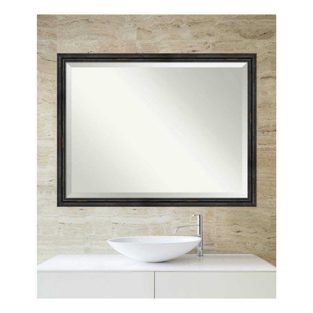 Rustic Black Pine Rectangular Bathroom Vanity Mirror