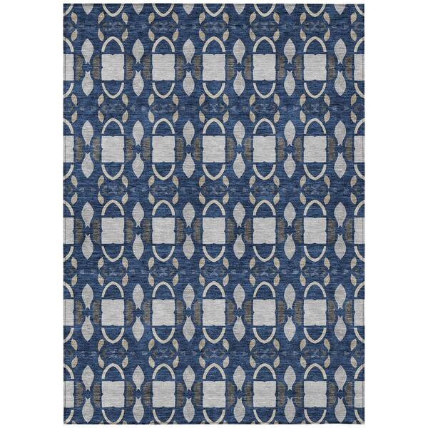 Chantille Machine Washable Indoor/Outdoor Abstract ACN2920 Navy 10 ft. x 14 ft. Area Rug