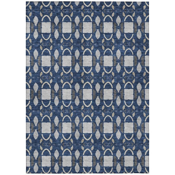 Chantille Machine Washable Indoor/Outdoor Abstract ACN2920 Navy 5 ft. x 7 ft. 6 in. Area Rug