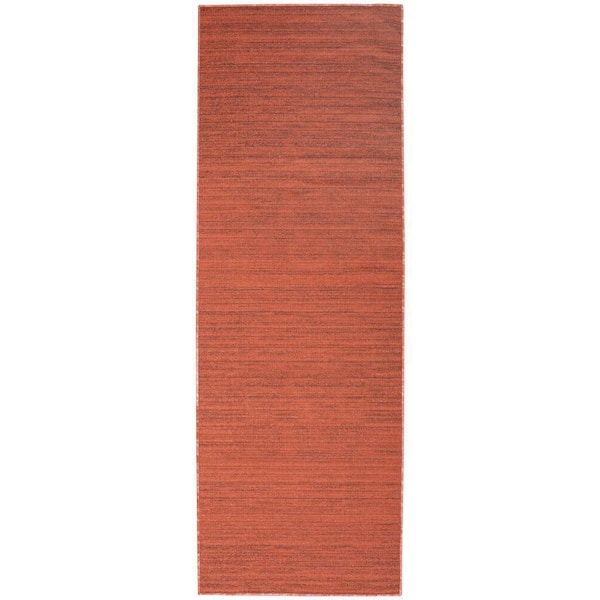 Nourison Washable Essentials Brick 2 ft. x 6 ft. All-over design Contemporary Runner Area Rug