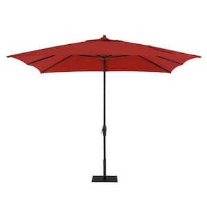 8 ft. x 10 ft. Aluminum Market Crank and Tilt Patio Umbrella in Red