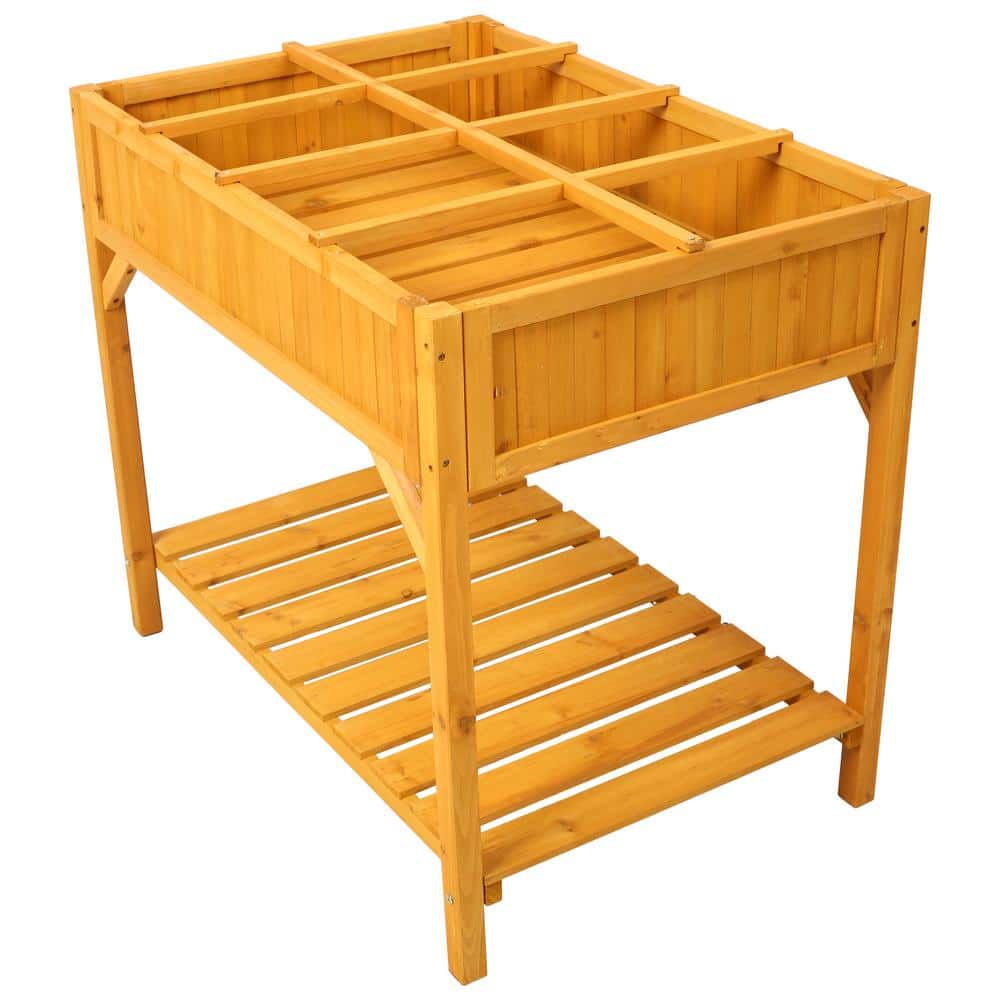 36.00 in. W x 24.20 in. D x 31.80 in. H Wood Raised Garden Bed with Legs El