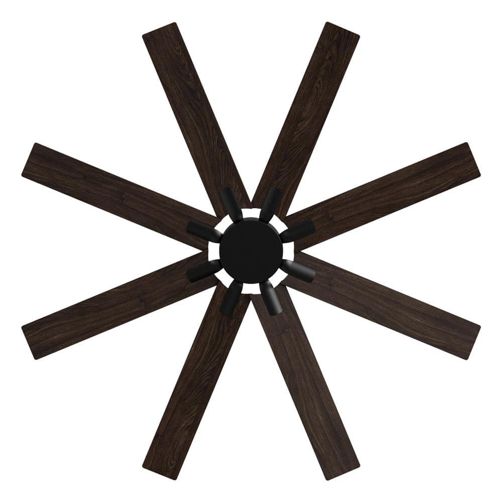 WIAWG 65 in. Indoor Outdoor Use Black Solid Wood Grain 8 Blade ...