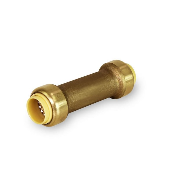 PLUMBFLEX Pushlock 3/4 in. x 3/4 in. Brass CPVC Slip Coupling Pipe Fittings Push to Connect Pex