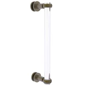 Clearview 12 in. Single Side Shower Door Pull with Twisted Accents in Antique Brass