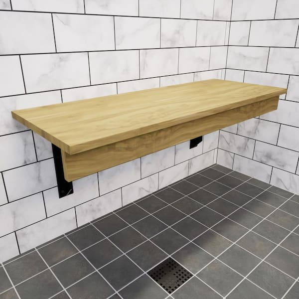 24in. x 14in. x 3.5in. The Original Teak Shower Bench