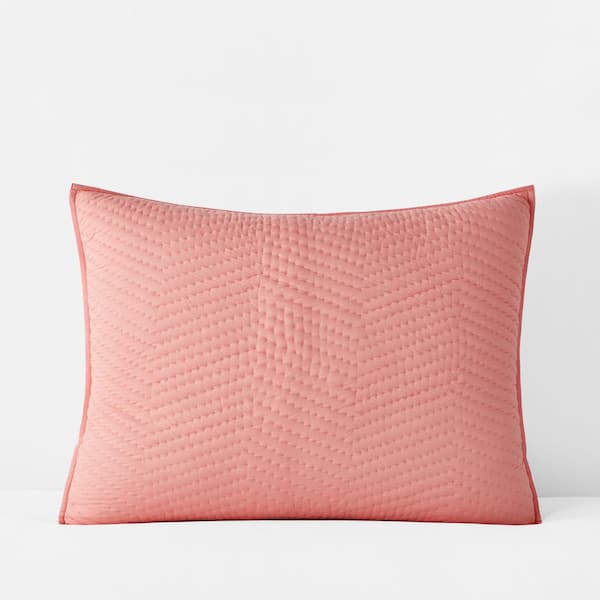 The Company Store Company Cotton Coral Solid Standard Sham