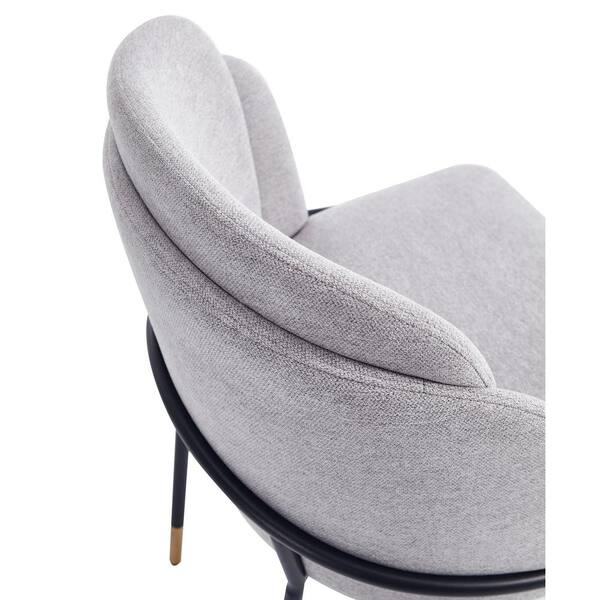 Manhattan Comfort Flor Modern Grey Twill Weave Upholstered Dining