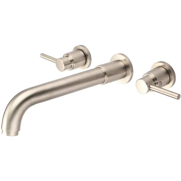 Pioneer 2-Handle Wall Mount Roman Tub Faucet Set in Brushed Nickel