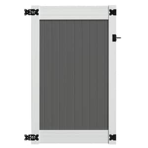 Wexford 3.5 ft. x 6 ft. Gray and White Vinyl Privacy Fence Gate