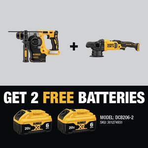20-Volt MAX XR Cordless Brushless 1 in. SDS Plus L-Shape Rotary Hammer and 5 in. VS Random Orbit Polisher (Tools-Only)