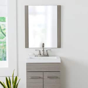 Jayli 20 in. W x 24 in. H Rectangular Wood Framed Wall Bathroom Vanity Mirror in Haze