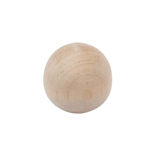 Ball Knob 2-Pack with 1.25 in. Screws - 1.5 in. Dia. - Select Unfinished Hardwood - DIY Drawer and Cabinet Knob