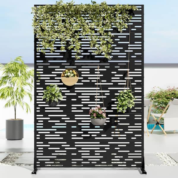 Lumioca 46.8 in. W x 71.37 in. H Black Galvanized sheet