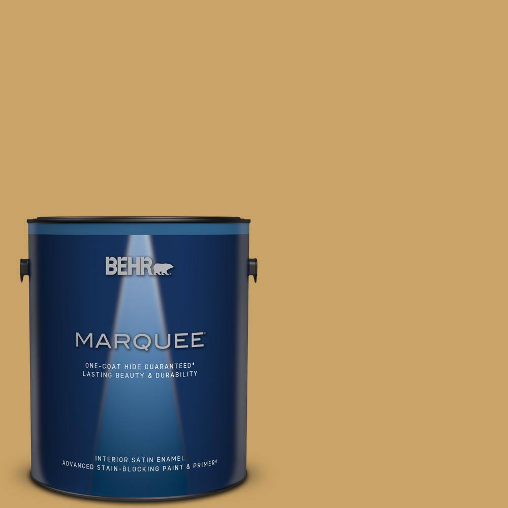 BEHR MARQUEE 1 gal. PPU617 Classic Gold Satin Enamel Interior Paint