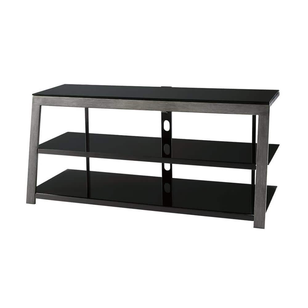 Benjara 48 in. Black and Gray Metal TV Stand Fits TVs up to 40 in. with
