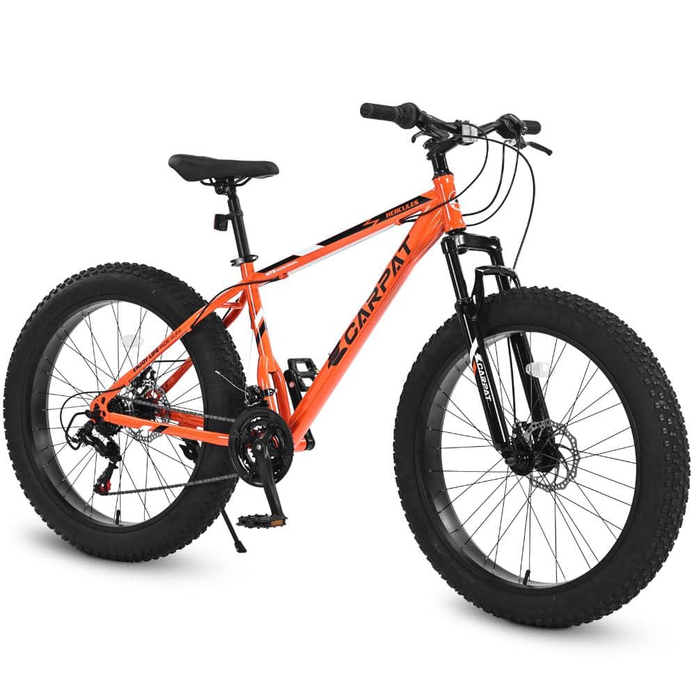 Orange 26 Inch 21-Speed Fat Tire Mountain Bike with Sturdy Steel Frame price history on PriceWatchPro