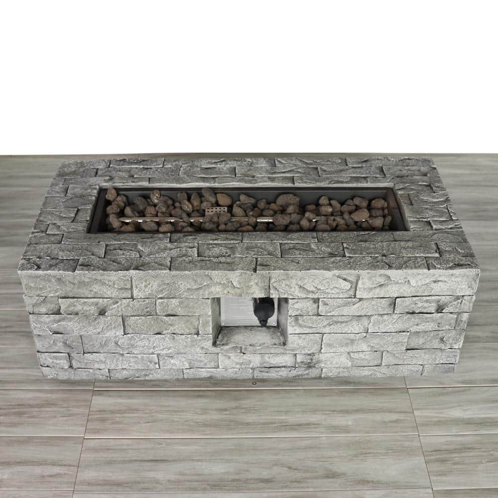 Mondawe 42 in. W 50,000 BTU Rectangle Outdoor Propane Gas Fire Pit