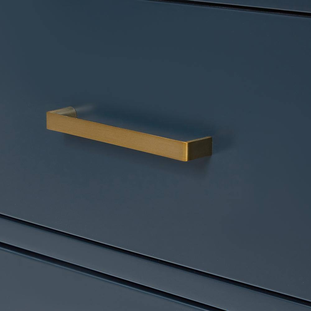 Midnight Blue 42" Single Wall-Mount Vanity with Brass Handles