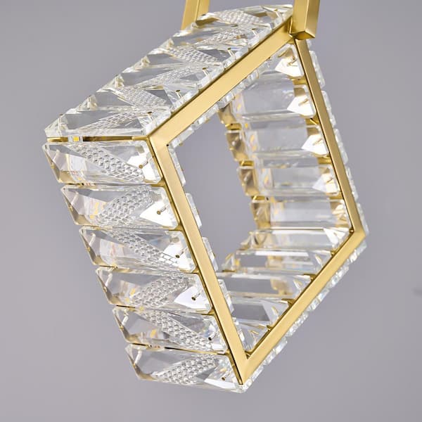ZHLWIN Home Lighting 12W 1-Light Gold Square Modern Led Crystal