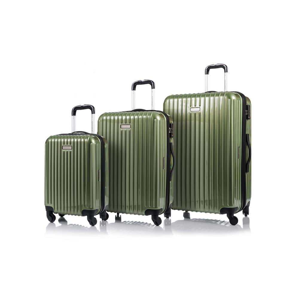 CHAMPS Rome 28 in.,24 in., 20 in. Green Hardside Luggage Set with Spinner Wheels (3Piece)S7005