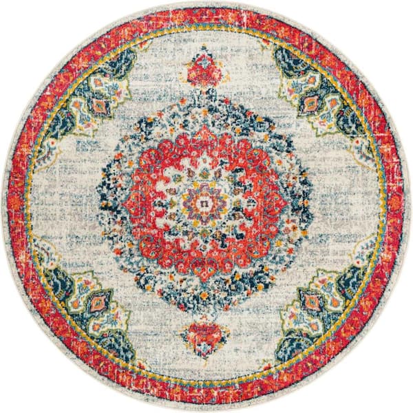 Unique Loom Penrose Alexis Ivory 7' 1 x 7' 1 Area Rug
