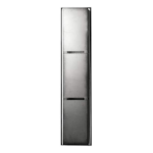 ALFI brand 8 x 36 Black Matte Stainless Steel Vertical Triple Shelf -  Luxury Bath Collection