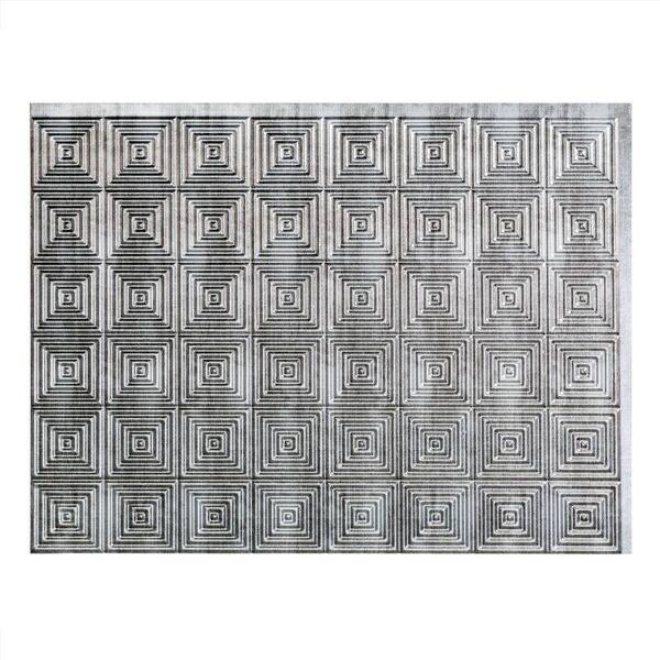 Fasade 18.25 in. x 24.25 in. Crosshatch Silver Miniquattro PVC Decorative Backsplash Panel
