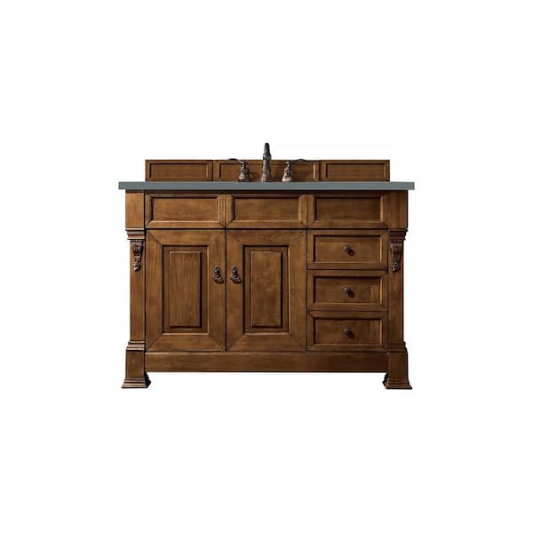 James Martin Vanities Brookfield 48 in. W x 23.5 in. D x 34.3 in. H Bathroom Vanity in Country Oak with Cala Blue Quartz Top