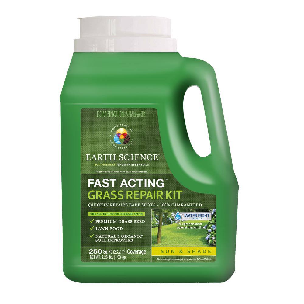 EARTH SCIENCE 4.25 lbs. Grass Seed Fast Acting Grass Repair Kit Sun and Shade11875 The Home Depot