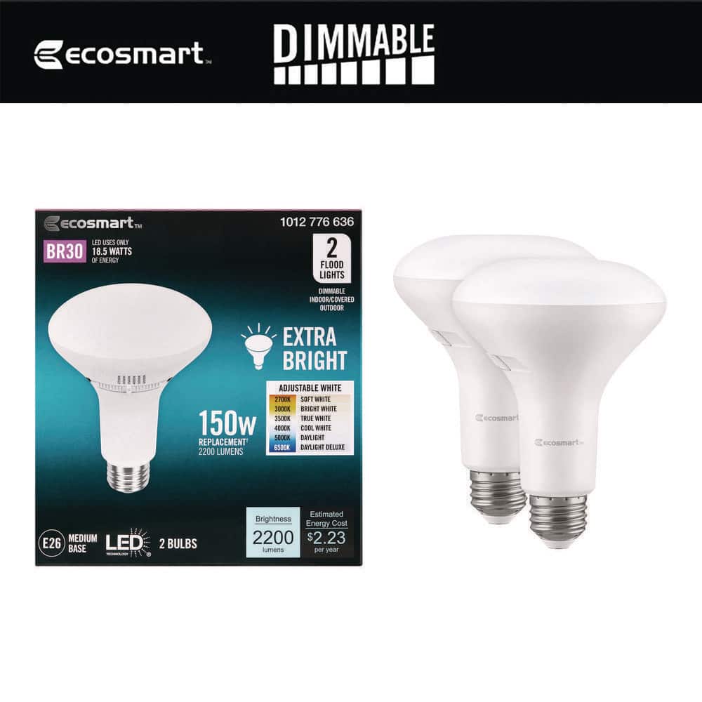 150-Watt Equivalent BR30 Dimmable LED Flood Light Bulb With Selectable Color Temperature (2-Pack) price history on PriceWatchPro