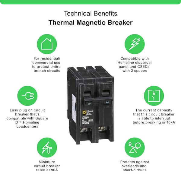 Homeline 90-Amp 2-Pole Circuit Breaker (HOM290CP)