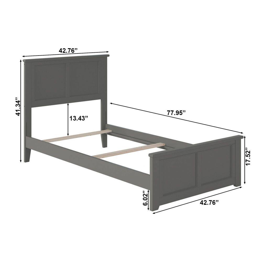 Madison White Solid Wood Frame Full Panel Bed with Matching Footboard - thumbnail 3