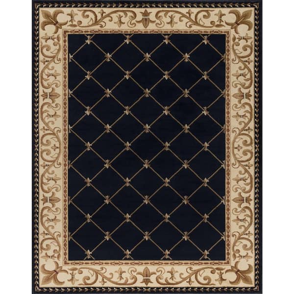 Sensation Border Black 9 ft. x 12 ft. Indoor Area Rug